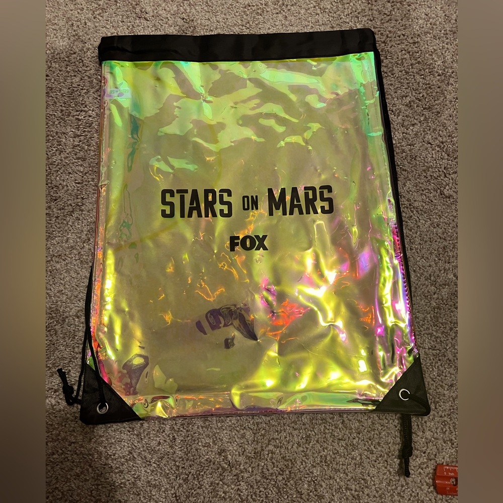 Semi-Clear, light reflecting Large Drawstring Bag!!
